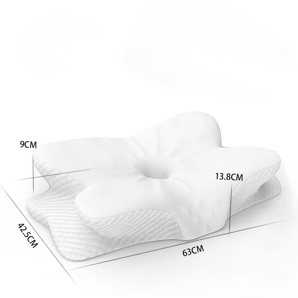 Oreiller ergonomique orthopédique en mousse à mémoire de forme – Soutien cervical pour soulager les douleurs au cou et aux épaules | Design papillon respirant